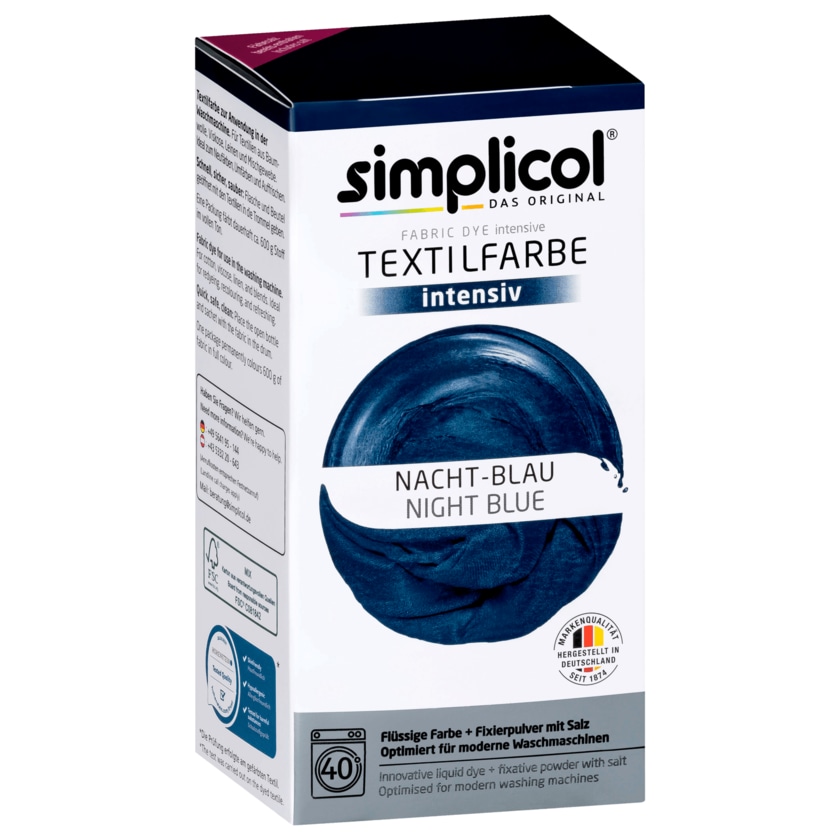 Simplicol Textilfarbe Intensiv Nacht-Blau 550g